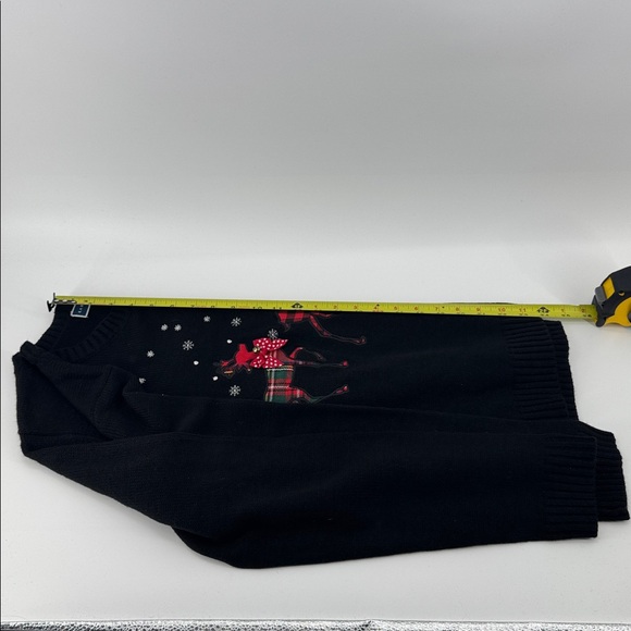 Karen Scott Patchwork Reindeer Sweater Crewneck Size Large - Picture 8 of 8